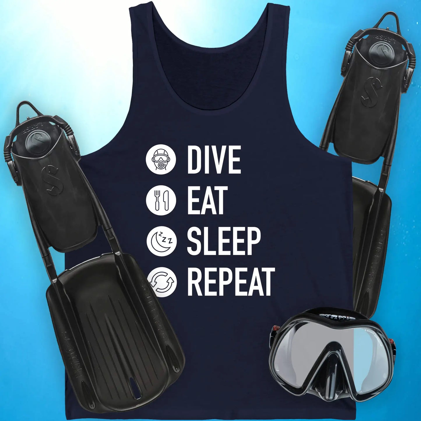 Dive. Eat. Sleep. Repeat Tank Top