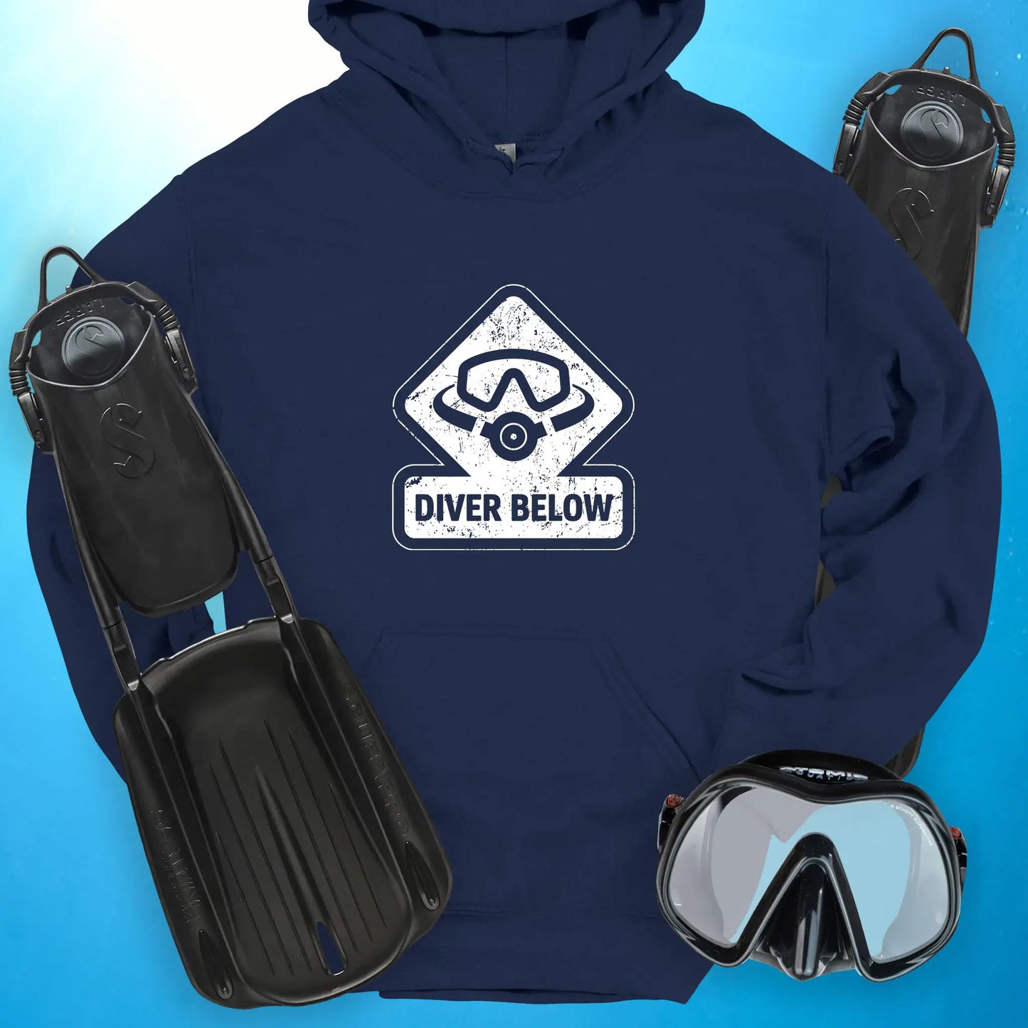 Diver Below Vintage Hoodie