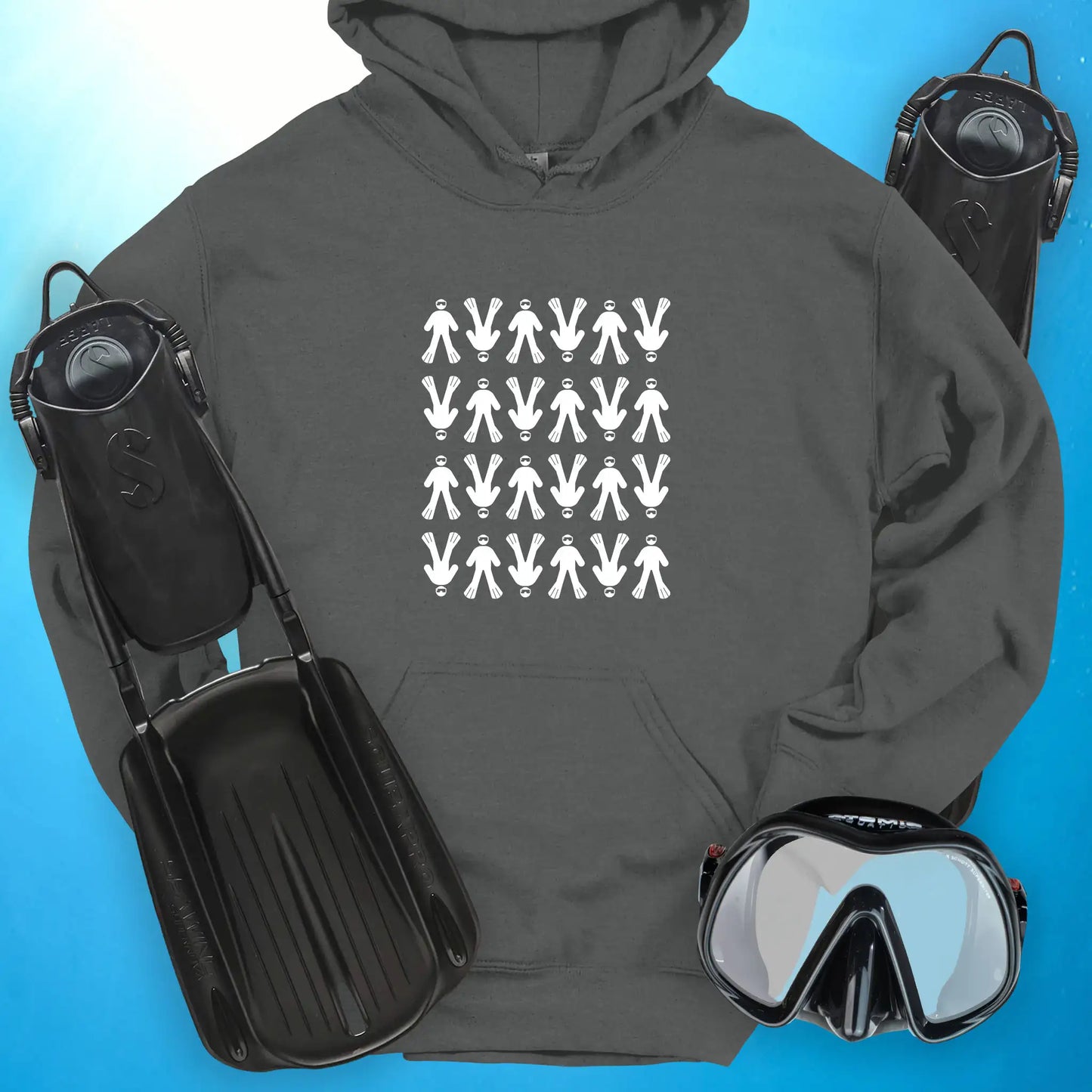 Diver Icon Pattern Hoodie