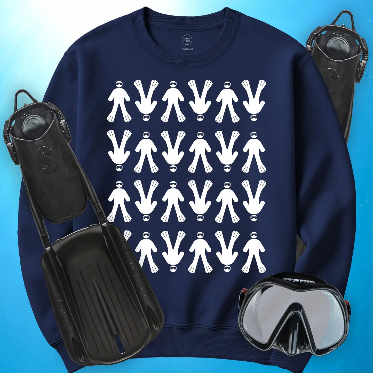 Diver Icon Pattern Sweatshirt