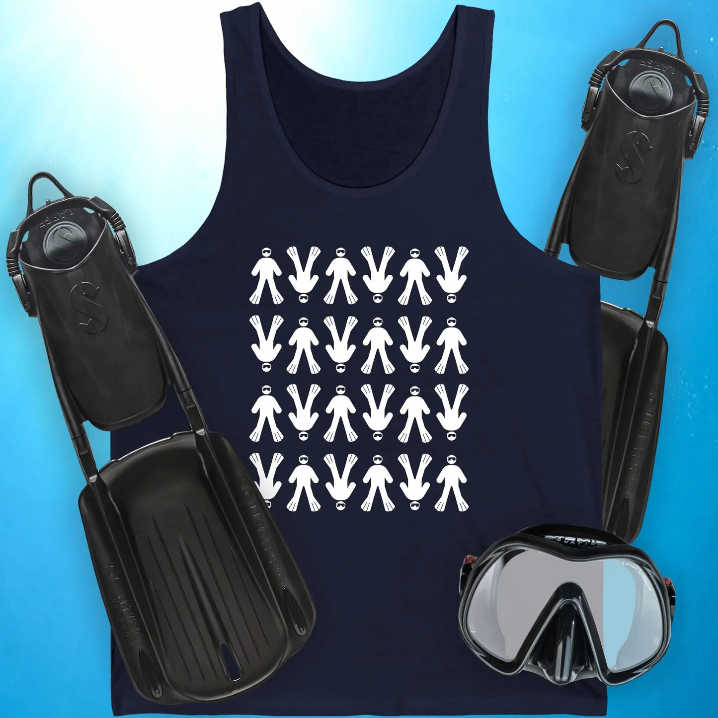 Diver Icon Pattern Tank Top