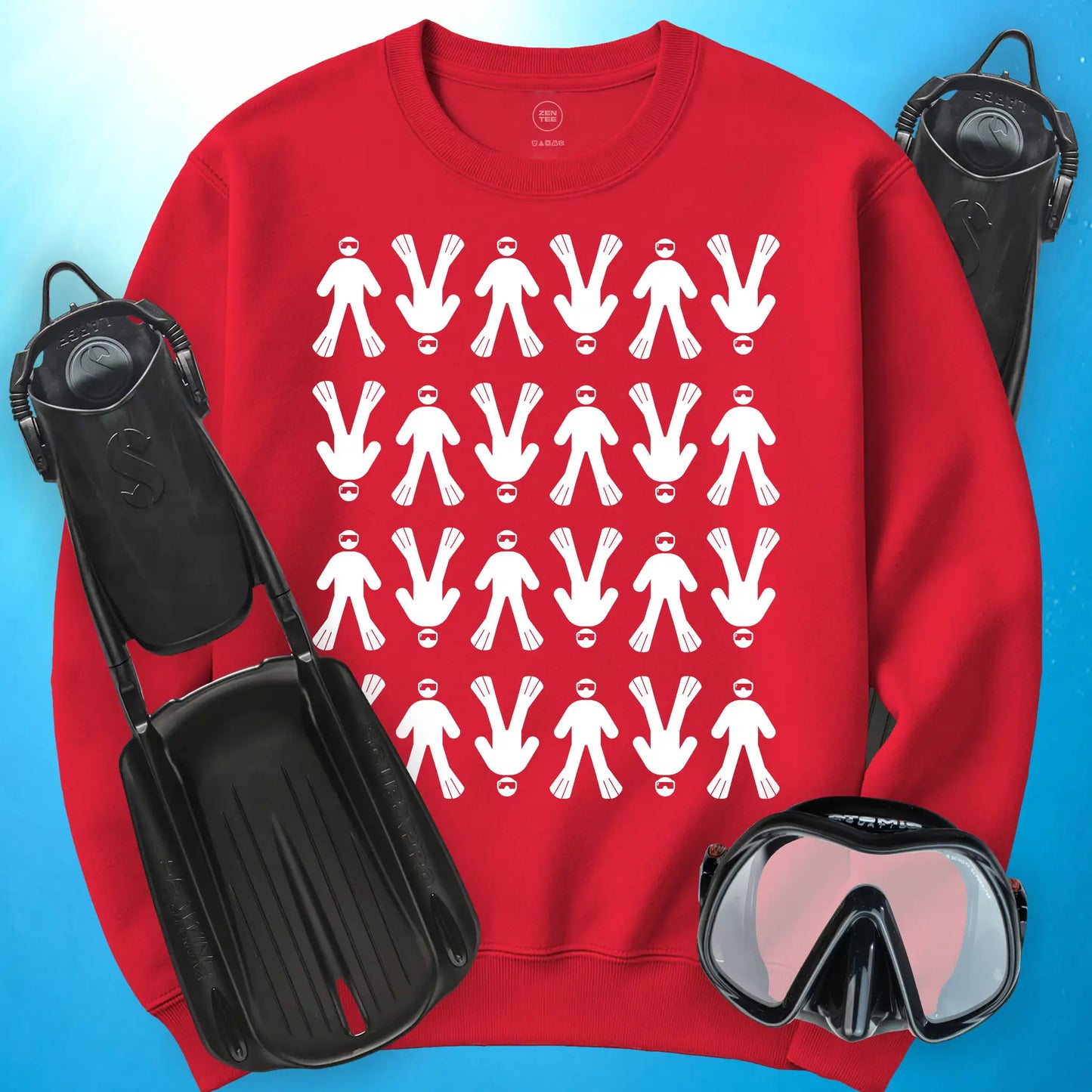 Diver Icon Pattern Sweatshirt