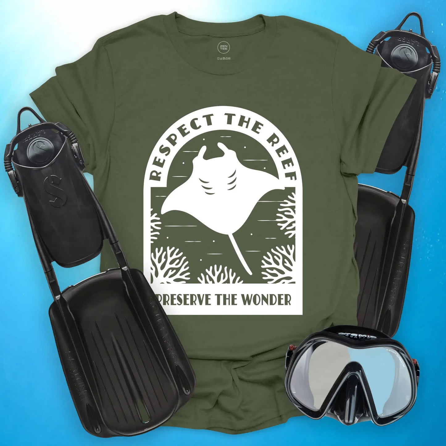 Respect The Reef - Manta Ray T-Shirt