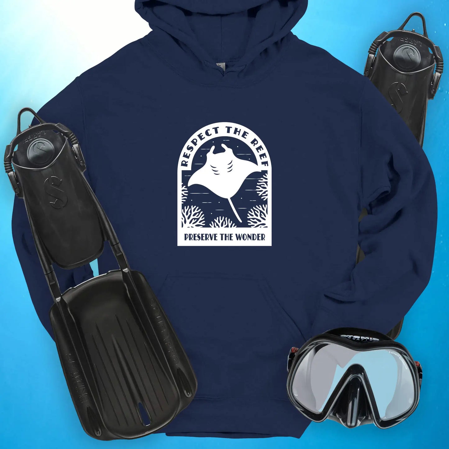 Respect The Reef - Manta Ray Hoodie