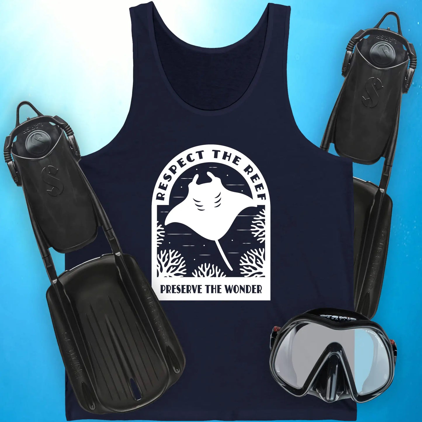 Respect The Reef - Manta Ray Tank Top