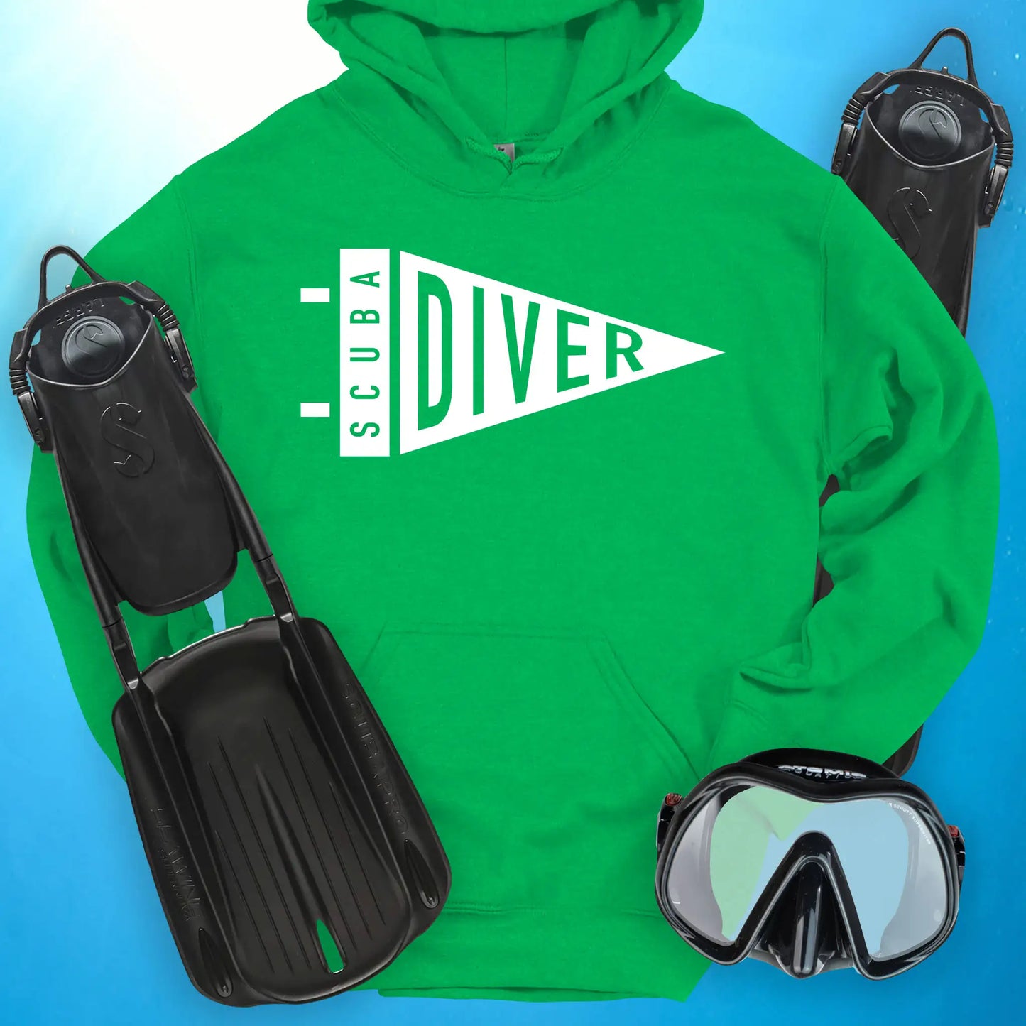 Scuba Diver Pennant Hoodie