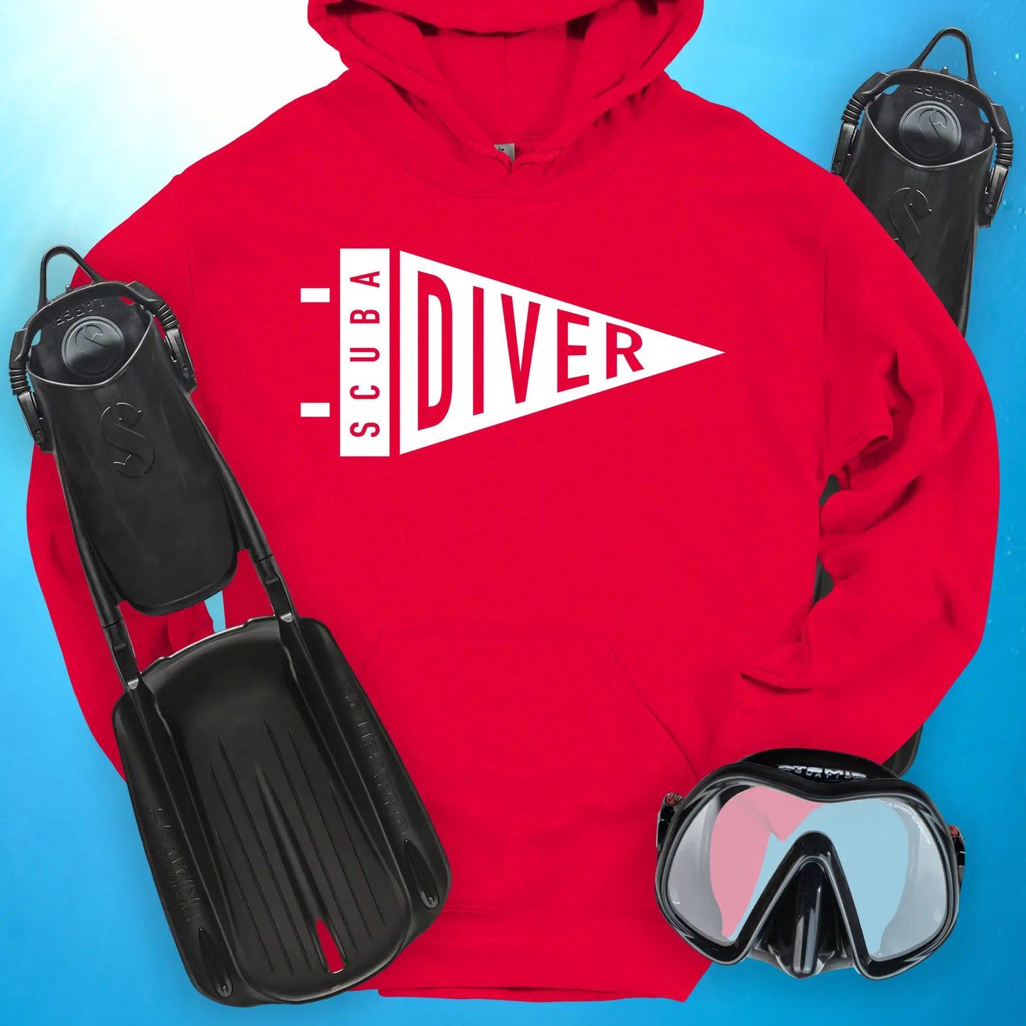 Scuba Diver Pennant Hoodie