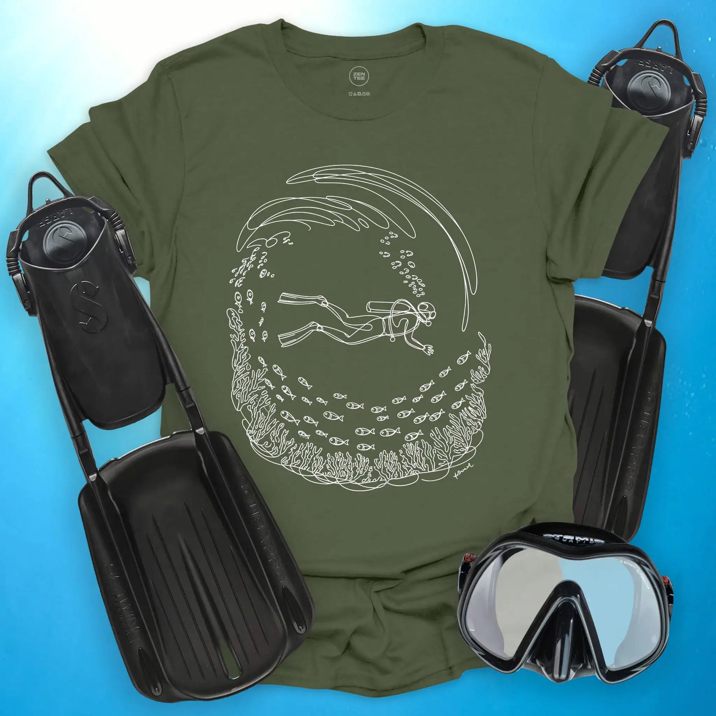 Scuba Scribble T-Shirt
