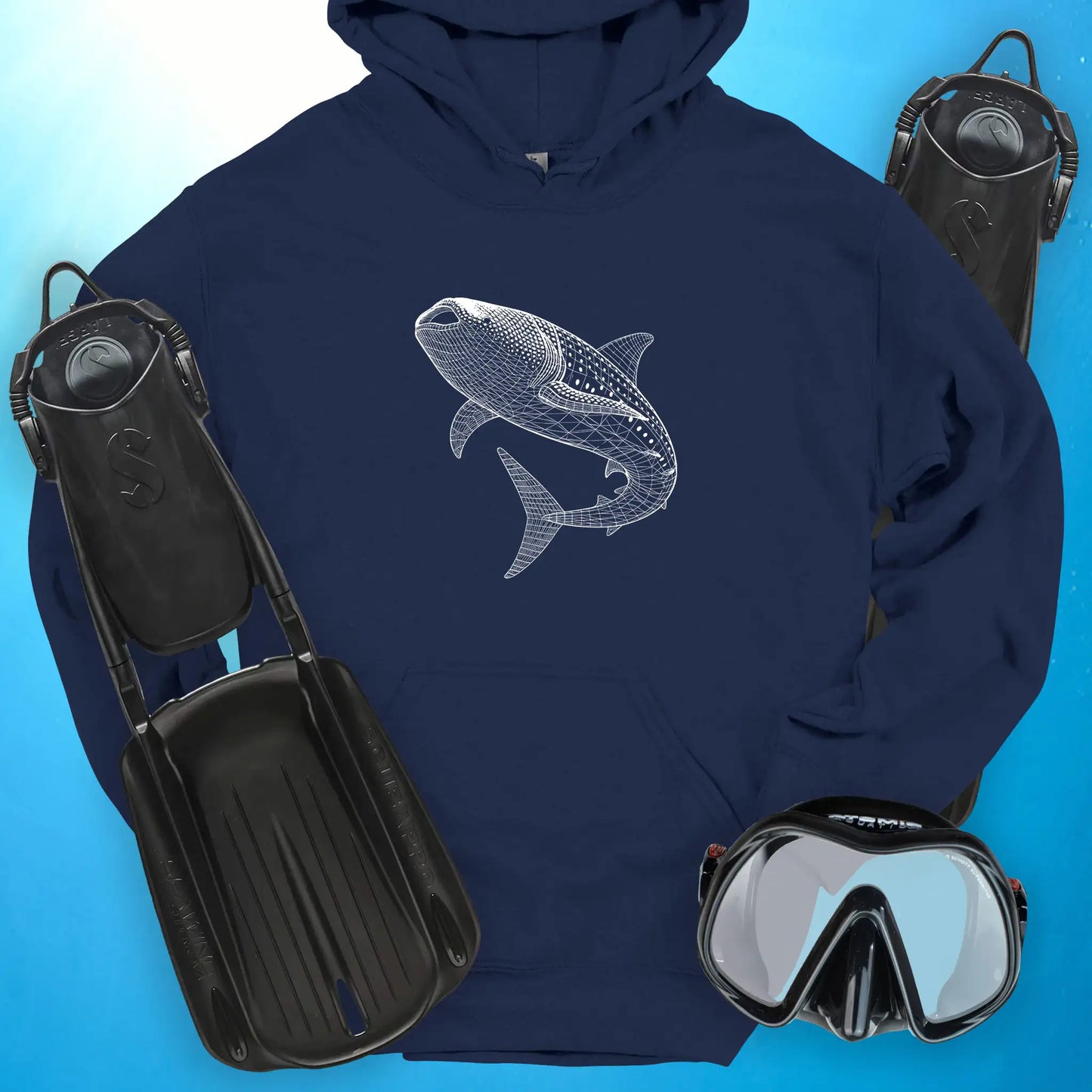Whale Shark Wireframe Hoodie