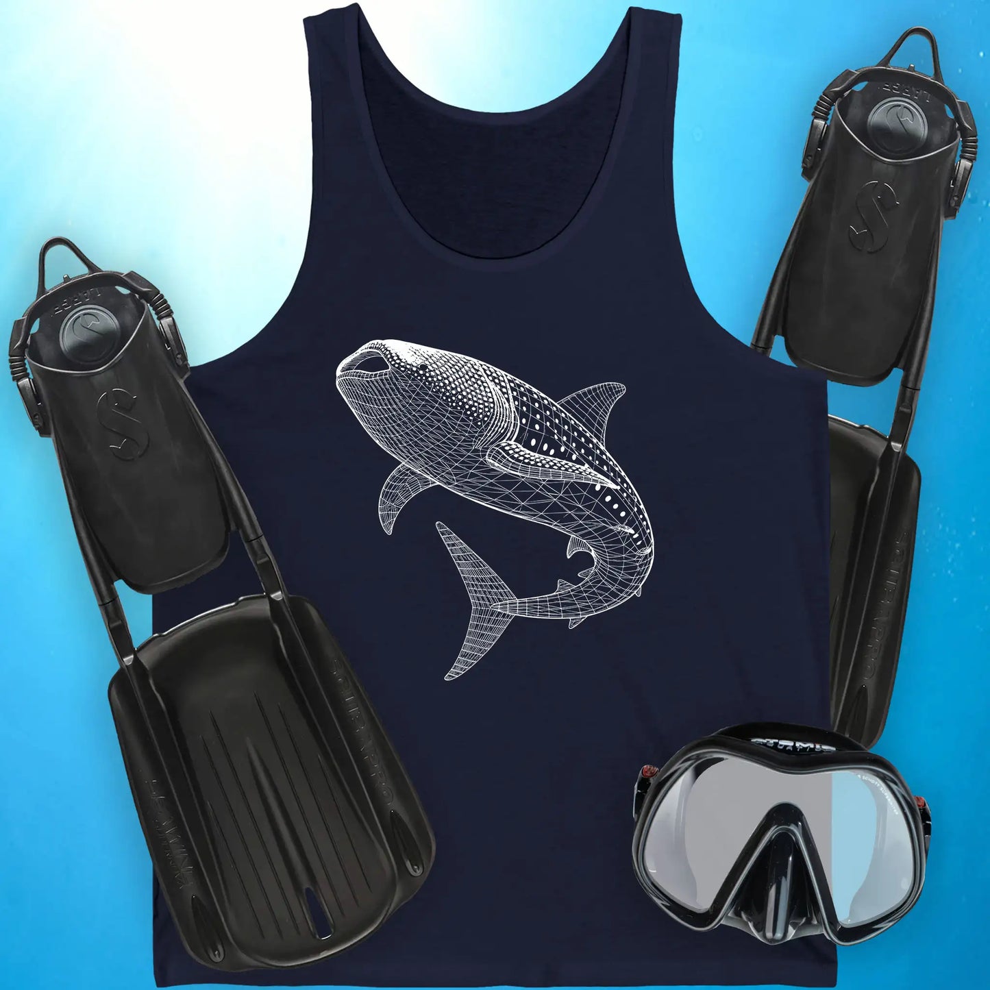 Whale Shark Wireframe Tank Top