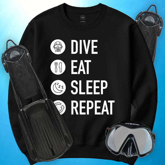 Dive. Eat. Sleep. Repeat Sweatshirt