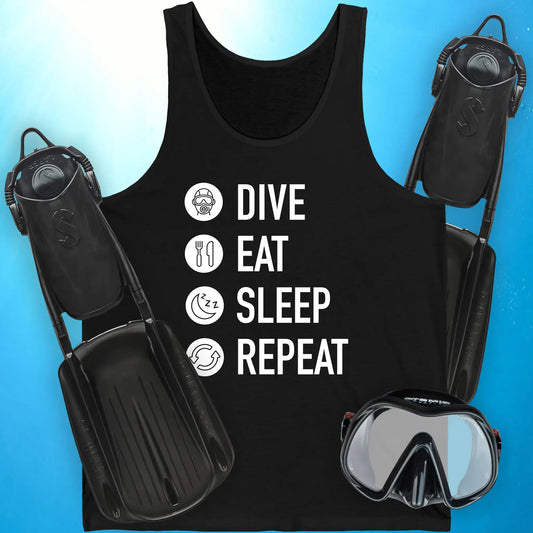 Dive. Eat. Sleep. Repeat Tank Top