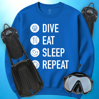 Dive. Eat. Sleep. Repeat Sweatshirt