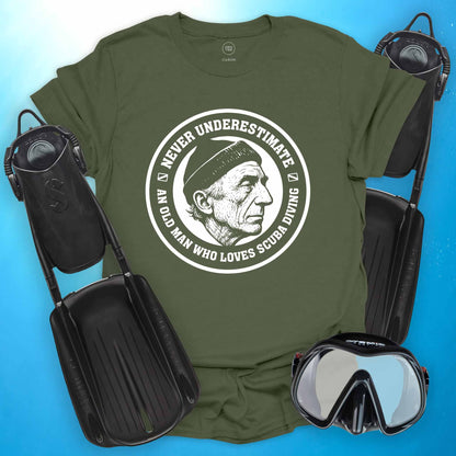 Never Underestimate and Old Man T-shirt