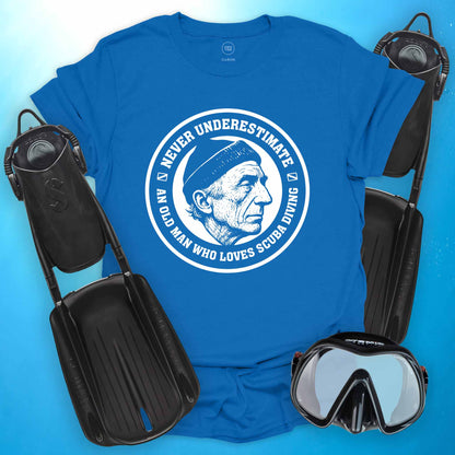 Never Underestimate and Old Man T-shirt