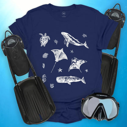 Sea Life Sketches T-Shirt